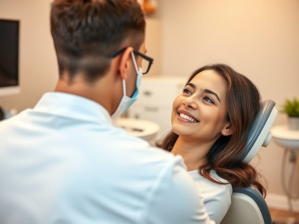 Chirurgien-dentiste implantologue en consultation avec un patient dans le fauteuil dentaire à Marseille